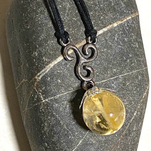 2/$20, Natural Yellow Citrine Necklace, Genuine Gemstone Cord Necklace - Picture 11 of 13